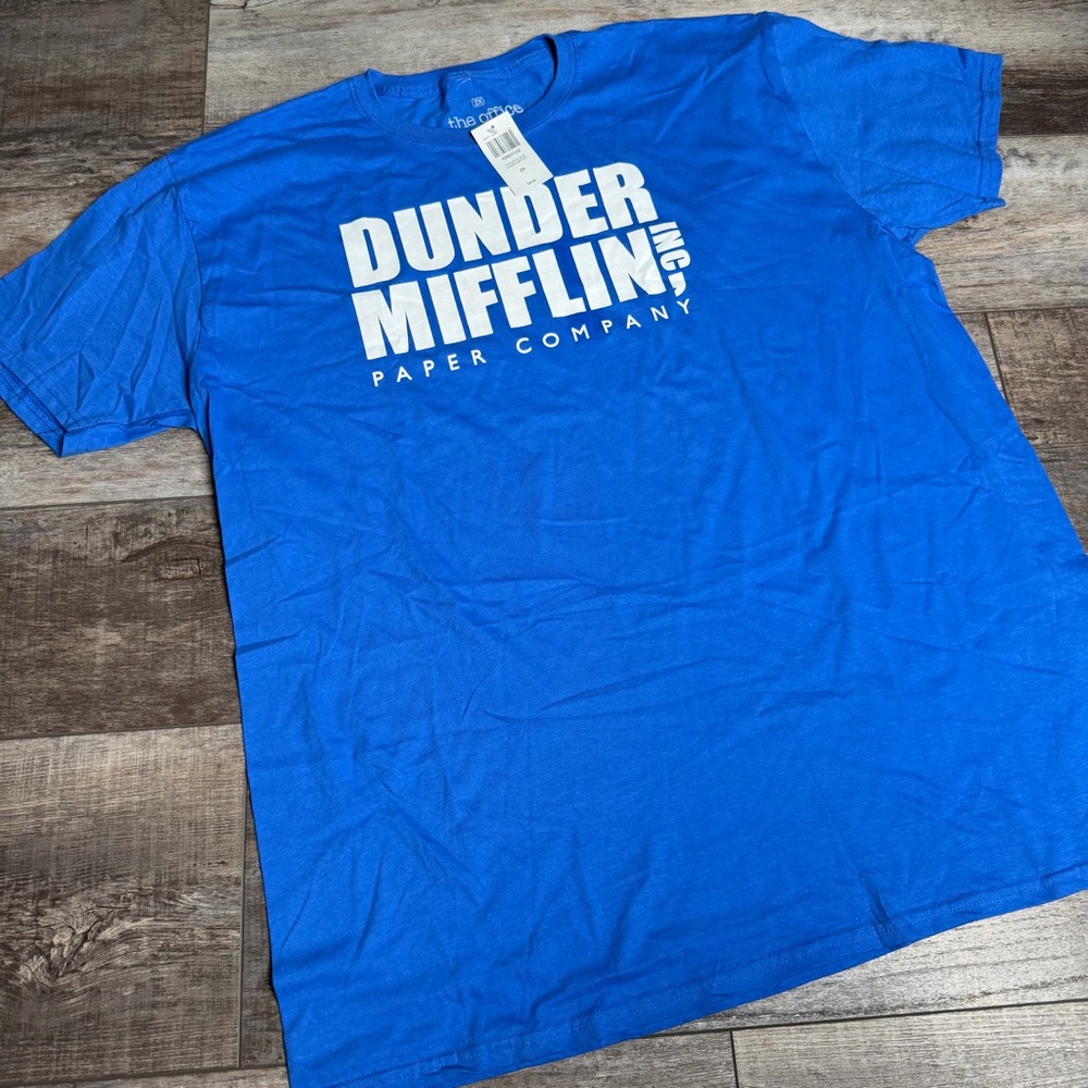 The Office Dunder Mifflin Paper Company Blue T-Shirt. Size 2XL  NWT